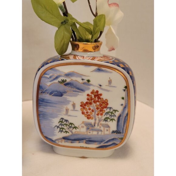 Vntg OMC Otagiri Japanese Imari 9 3/4" Bowl & 4 1/2" Vase Set Porcelain Stunning - Picture 5 of 13